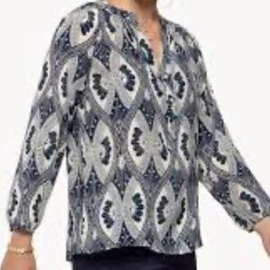 Spartina 449 Silk 1/4 button Blouse